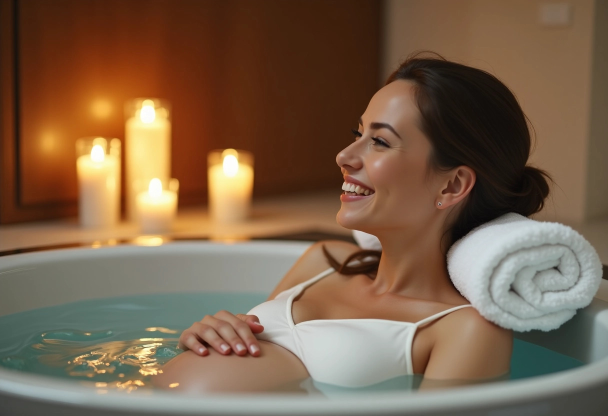 femme enceinte jacuzzi